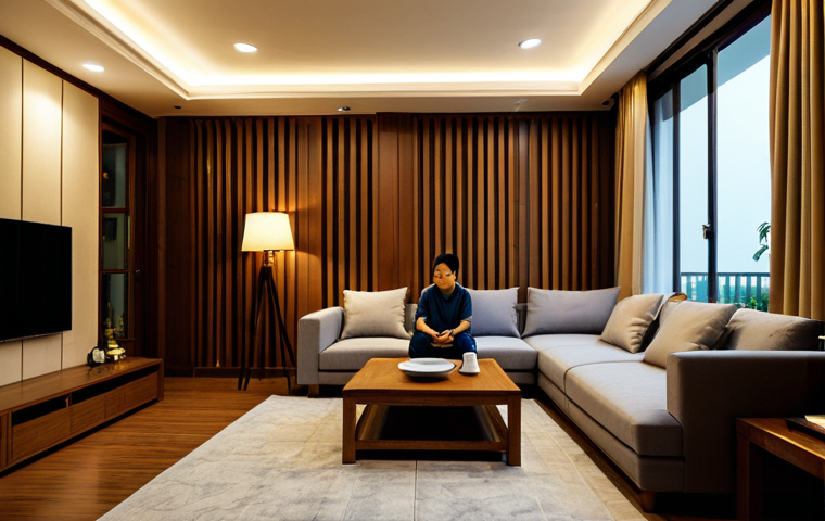 서큘래딘 조명 설계에서의 사용자 경험 향상 - Modern Vietnamese Home - Evening Relaxation**

"A modern Vietnamese living room at dusk, featuring w...